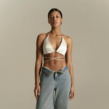 Satin Diamond Bra White